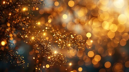 Shimmering Golden Particles: A Magical Winter Evening Event