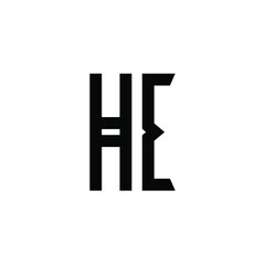 HE monogram logo design letter text name symbol monochrome logotype alphabet character simple logo