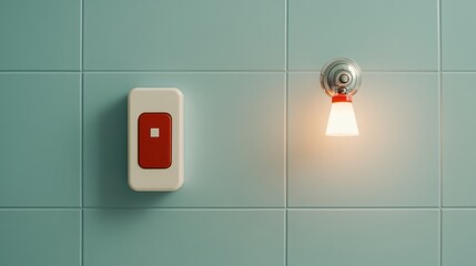 Emergency power shutoff switch installation image with enhancement.