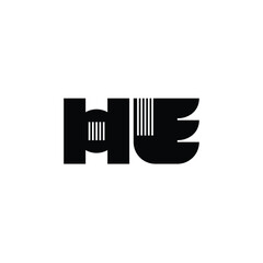 HE monogram logo design letter text name symbol monochrome logotype alphabet character simple logo