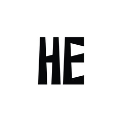HE monogram logo design letter text name symbol monochrome logotype alphabet character simple logo