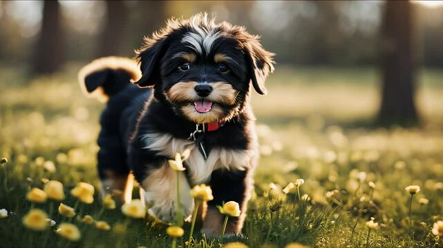 funny smiling black tan havanese puppy video dog happy pet olated animal adorable attractive beautiful bichon breed brown charming cute doggy domestic friends hair indoor long lovely mammal pedigree