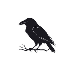 raven or crow bird logo vector illustration design