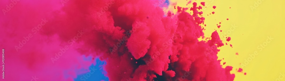 Aufkleber vibrant explosion of colorful powder against a bright background showcasing dynamic movement and tex