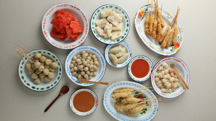 Top View Various Aci Snack from Bandung, Indonesia.