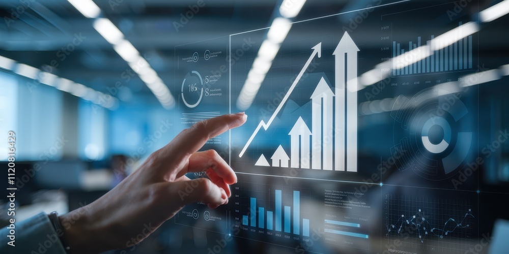 Poster analyzing data trends and visualizing business growth