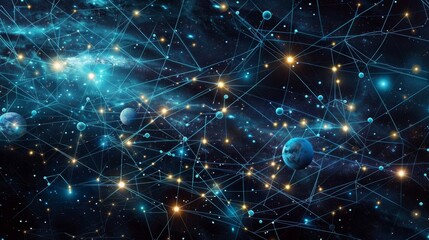 Obraz premium Though each planet in this galaxy has its own unique identity they are all interconnected and work together to form a truly decentralized network.