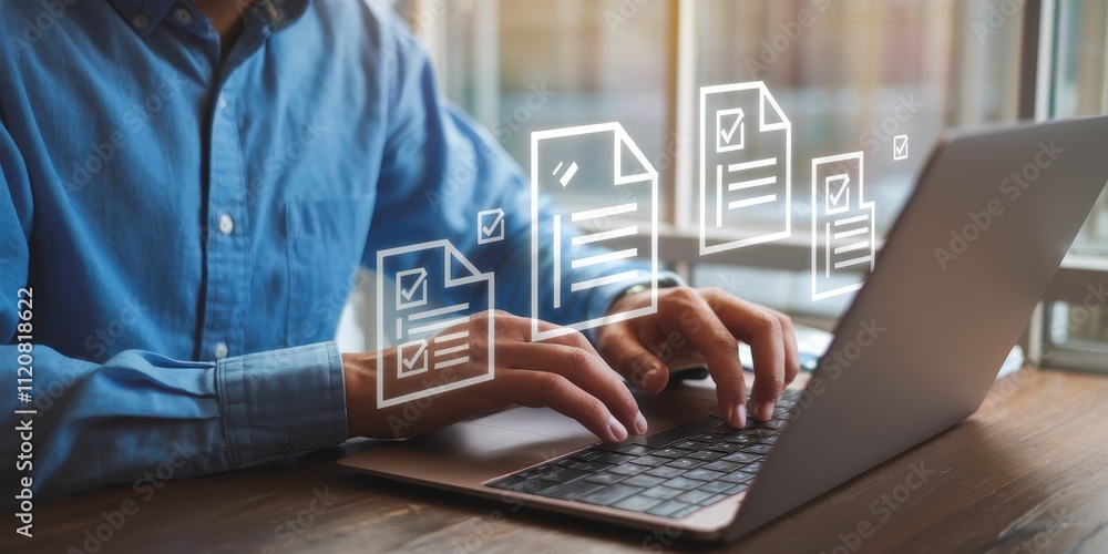 Poster efficient document management and digital transformation in business