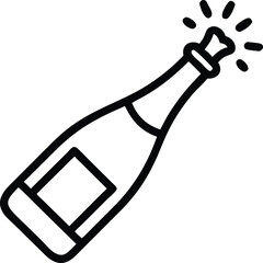 Elegant Gold Champagne Bottle Perfect for Luxurious Celebrations and Special Occasions icon vector Isolated on white background.