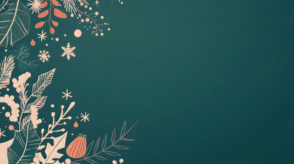 Luxurious Christmas new year card and Holiday Promotion Banner with Elegant Ornaments, for Tags, Posters, and Banners with Space for Text