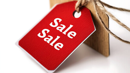 A red tag with the word Sale written on it