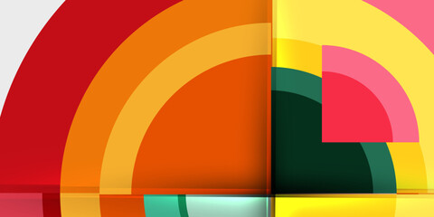 Techno circles and semi circles. Vector Illustration For Wallpaper, Banner, Background, Card, Book Illustration, landing page