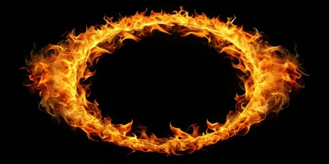 Smoothly fire circle isolated on black background, fire, circle, isolated, black, background, smooth, fiery, flames, abstract