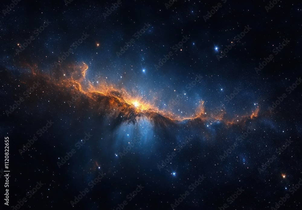Wall mural cosmic nebulae and bright stars in deep space with ethereal lighting and a soft gradient background