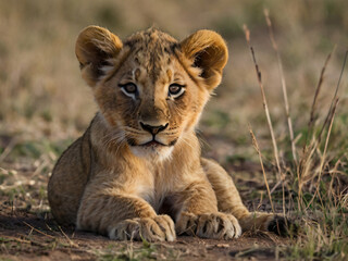 Naklejka premium cute lion cub