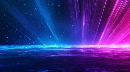 Empty podium synthwave colors, futuristic style