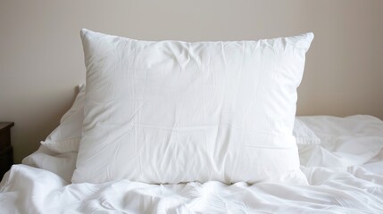 Sleep White Pillow Isolated on White Background, Soft and Plush, Ready to Provide Comfort for a Restful Slumber.