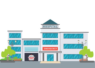 hospital building cartoon vector element design template 