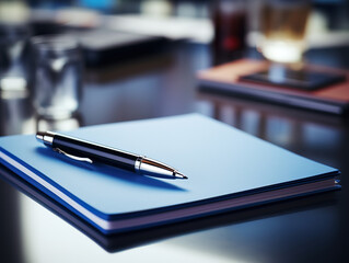 Splendid Blank Spiral Note Pad Cup and Pen on Wood