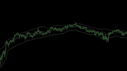 Cryptocurrency Market Trend Analysis Green Candlestick Chart Showing Price Fluctuations and Volatility in Digital Asset Trading