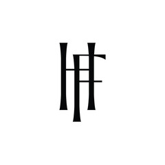 HF monogram logo design letter text name symbol monochrome logotype alphabet character simple logo