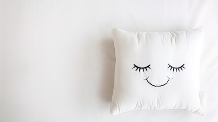 Sleep White Pillow Isolated on White Background, Soft and Plush, Ready to Provide Comfort for a Restful Slumber.