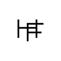 HF monogram logo design letter text name symbol monochrome logotype alphabet character simple logo