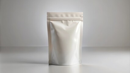 Minimalist mockup of resealable pouch packaging for a clean and elegant look , pouch, packaging, resealable, minimal, mockup