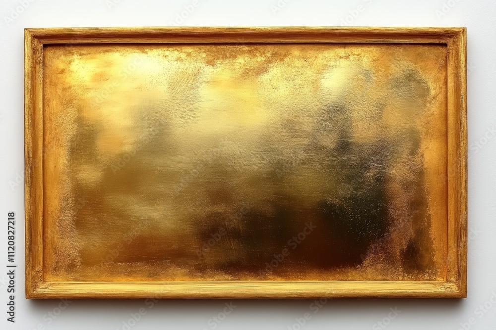 Aufkleber abstract gold texture in a rectangular frame with smooth brushed finish reflecting light and creatin