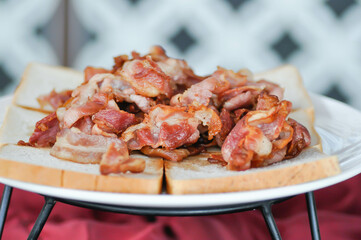 bacon or fried bacon , smoked bacon