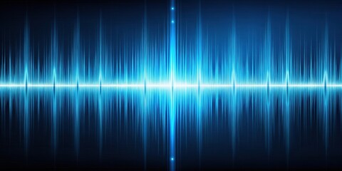 Blue audio waveform background perfect for music or sound-themed projects, sound wave, music, digital, technology