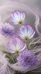 Lavender flower in foggy background, created by Generative AI