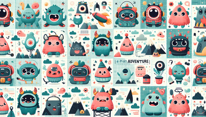 Cute pre-school Sticker sets, animals, Fish, reptiles, Farm animals, pets, bears, jellyfish, rabbit vectors illustation for kids