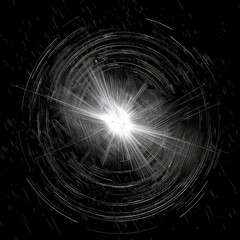 Burst Light Effect with Flare isolated in Black Solid Background
