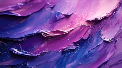 Obraz premium Abstract Close-up of Fluid Art in Purple and Blue with Dreamy Textures and Bubbles