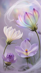 Fototapeta premium Lavender flower in foggy background, created by Generative AI