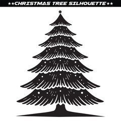 Christmas tree silhouette. Holly Christmas eps 10