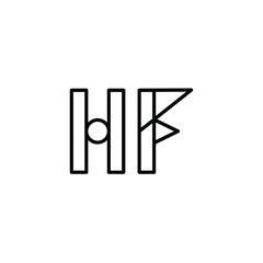 HF monogram logo design letter text name symbol monochrome logotype alphabet character simple logo