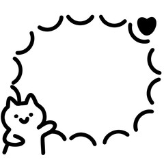 Note cute cat doodle outline illustration hand drawing. Back to school