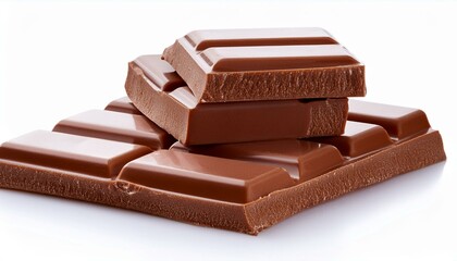 Obraz premium Milk chocolate bars on isolated white background