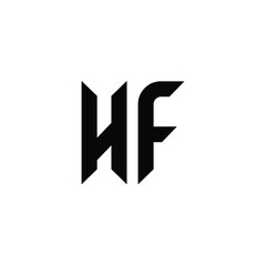 HF monogram logo design letter text name symbol monochrome logotype alphabet character simple logo