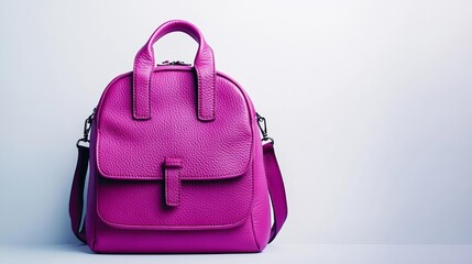 Stylish Pink Leather Handbag Shoulder Bag Women's Fashion Accessory Product Photography
