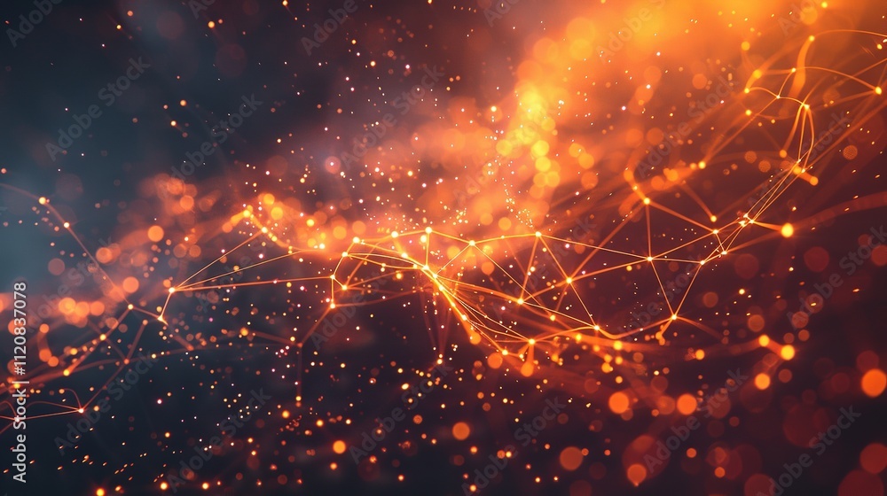 Poster network connection of points and lines. data technology. digital background.
