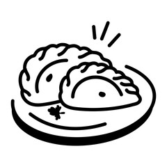 Empanada icon in hand drawn style 

