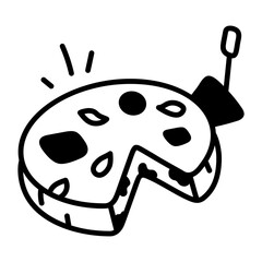 A sketchy icon of tortilla espanola 
