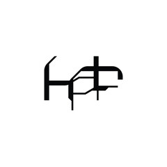 HF monogram logo design letter text name symbol monochrome logotype alphabet character simple logo
