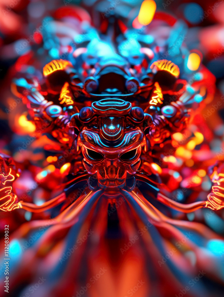 Poster abstract vivid colors creating a mesmerizing digital design.