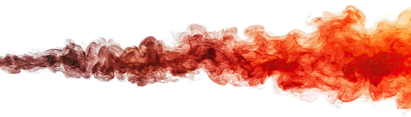 Fototapeta premium Colorful swirling smoke in shades of red, orange and brown creating a dramatic abstract background effect in digital art