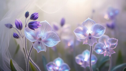 Lavender flower in foggy background, created by Generative AI
