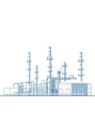 oil refinery at night
